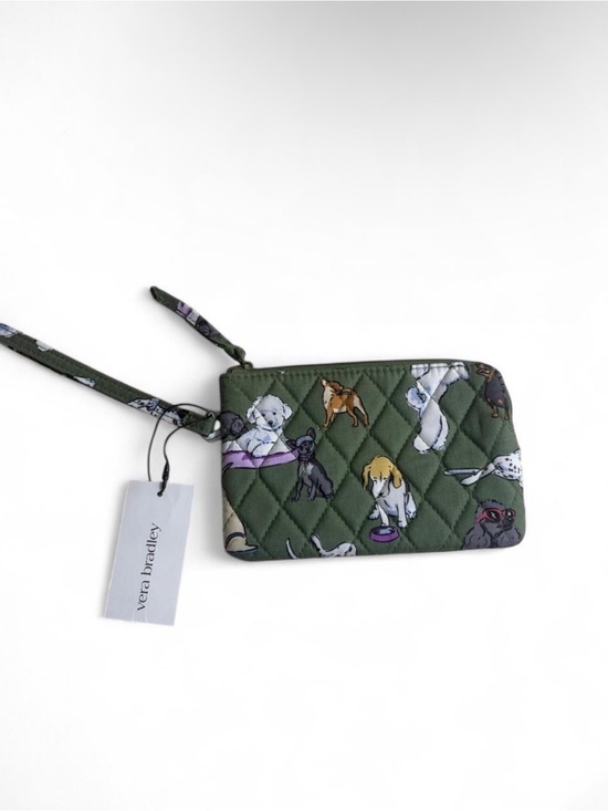 Vera Bradley Handbags - Vera Bradley Olive Quilted Wristlet with Dog Pattern